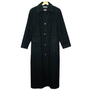 Harve Benard Coat Jacket Wool Blended Long Overcoat Winter Womens Size 12 Black